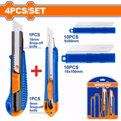 Set Cutter WADFOW trincheta 18mm y 9mm + Hoja de repuesto - WSK2204